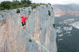 Pablo sur sa line au verdon